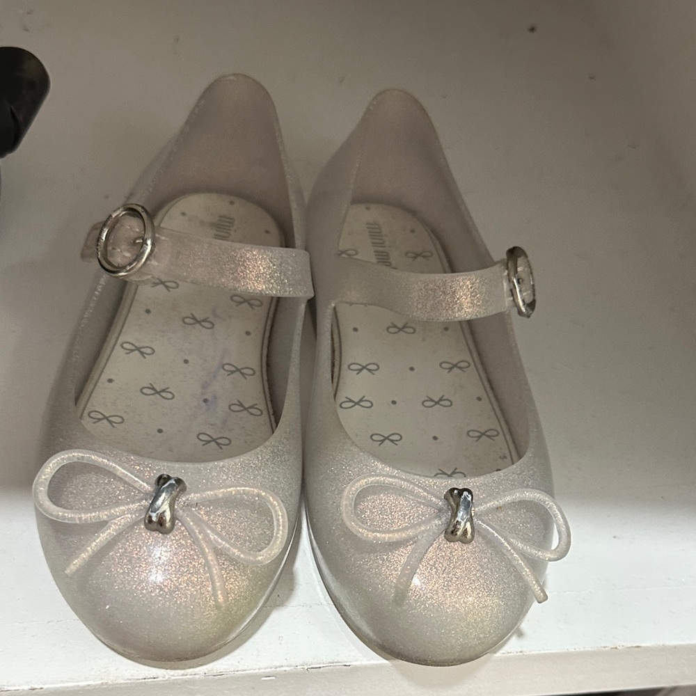 Mini Melissa Sparkly Cream Mary Jane Shoes